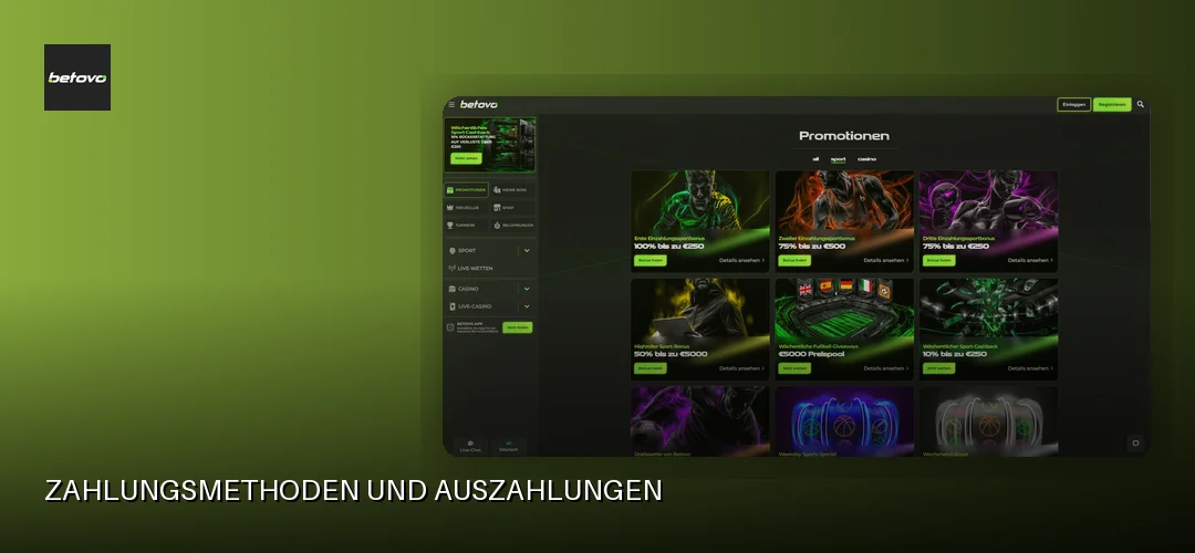Zahlungsmethoden und Auszahlungen