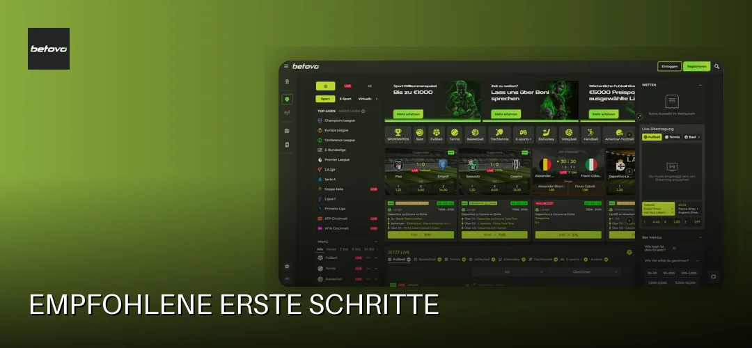 Empfohlene erste Schritte